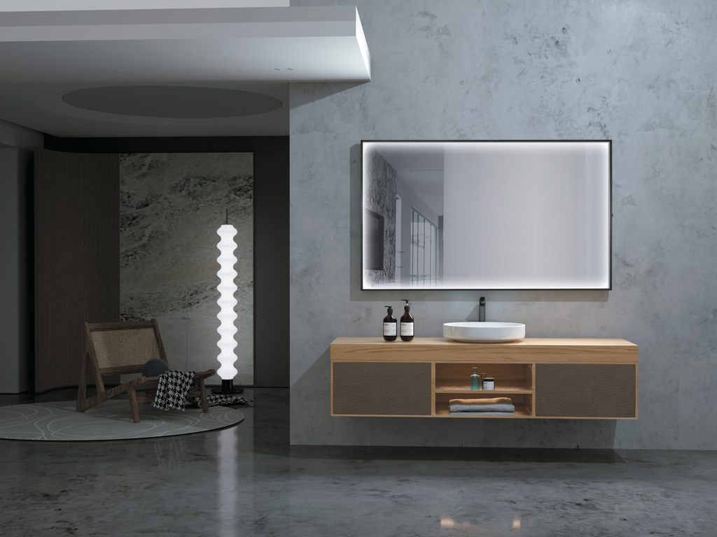 ABIL033 ESPEJO LED PERIMETRAL MOD ABILITY  (NEGRO MATE, 80X80)