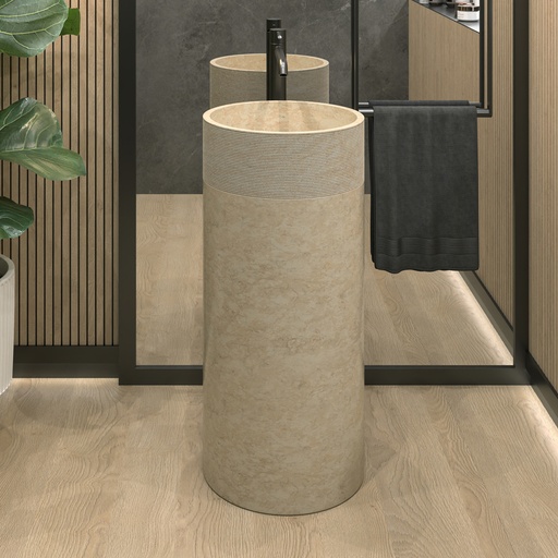 LAVABO DE PIE MOD DETROIT MARMOL BEIGE 87X40